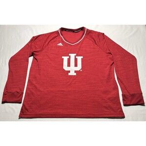 Indiana Hoosiers Adidas Shirt Mens Size XL Long Sleeve Basketball Red IU *READ